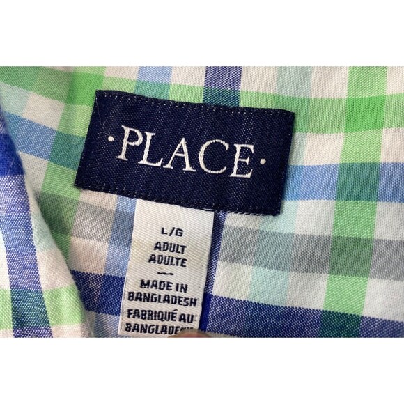 Children’s Place  Plaid Poplin Button Up Shirt - Sweet Pea Size Boys Large Lot 5 - Picture 4 of 16